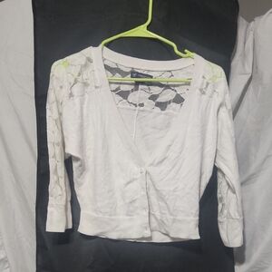 American Eagle Outfitters White Lace Cardigan
